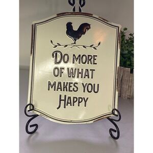 Open Road Brands Rooster Do More What Makes‎ You Happy Farmhouse Metal Sign